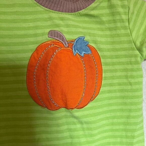Ricrac & Ruffles Striped Pumpkin One-Piece - Picture 3 of 5